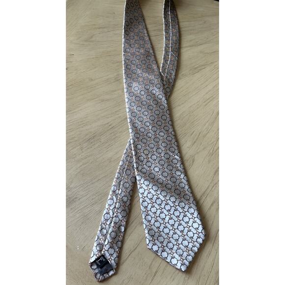 ROBERT TALBOTT Silk Tie best of class Geometric Circles Chain-link 90s Shiny Y2K - Picture 5 of 9